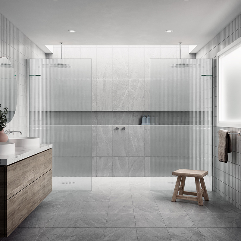 Stegbar - Frameless Shower Screen - Narrow-Reeded Glass - Polished ...