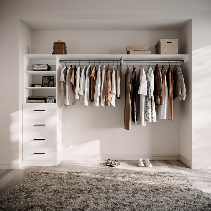 Stegbar - Galleria Wardrobe - BIR05 - Wardrobe White - Matt Black ...